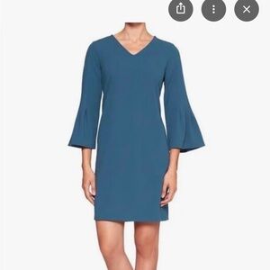Banana Republic Teal V-Neck Bell Sleeve Mini Dress perfect for every occasion